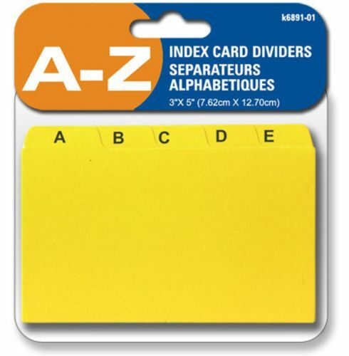 Index Card Dividers A - Z, 3 X 5" , Seperate Cards For Each Alphabet